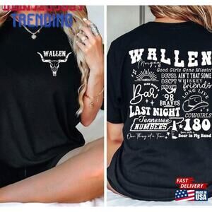 Morgan Wallen Shirt Western Concert Tour Cowgirl Tshirt 2 Sided